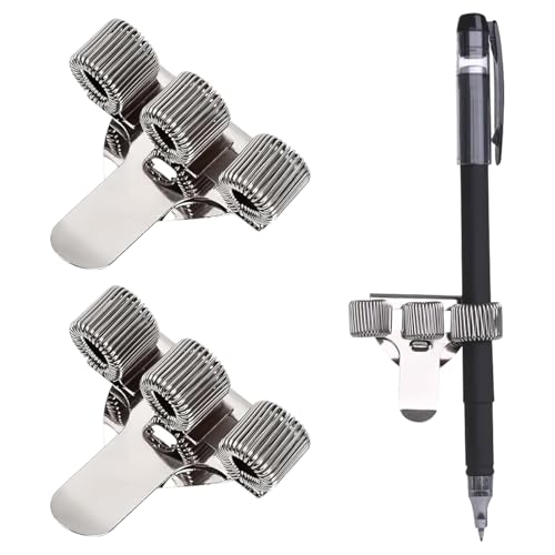 2 Stück Stiftehalter Kasack,Metall Dreilöcher-Stifthalter,Tragbarer Krankenschwester Pflege Zubehör,Pen Loop,Klemme Krankenschwester,Nurse Accessories,für Arzt Arbeit Notizbuch Stifte Halterung von YueJieSelected
