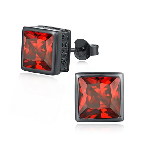 YueYuan Quadratisch Wikinger Ohrringe 925 Sterling Silber Nordischer Wikinger Schmuck Weihnachten Halloween Ostern Valentinstag Geburtstag Schmuck Geschenke für Herren Damen von YueYuan