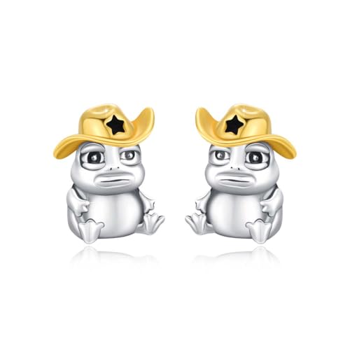 YueYuan Frosch Ohrringe für Damen 925 Sterlingsilber Cowboy Frosch Ohrstecker Tierschmuck Geschenke für Frauen Geschenke Geburtstag Weihnachten YueYuan Frosch Ohrringe für Damen 925 Sterlingsilber Cowboy Frosch Ohrstecker Tierschmuck Geschenke für Frauen Geschenke Geburtstag Weihnachten von YueYuan