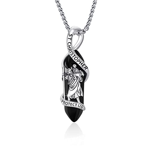 YueYuan Religiöse Heiliger Michael/Heiliger Christophorus/Guadalupe Halskette 925 Sterling Silber Damen Herren Heiliger Schutzpatron Anhänger Amulett Schmuckgeschenk von YueYuan