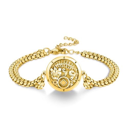 YueYuan Pixiu Armband für Männer Frauen 925 Sterling Silber Feng Shui Pixiu Armband vergoldet Fengshui Wohlstandsarmband Glücksschutzarmband bringt Reichtum und Glück von YueYuan