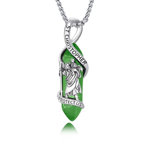 YueYuan Religiöse Heiliger Michael/Heiliger Christophorus/Guadalupe Halskette 925 Sterling Silber Damen Herren Heiliger Schutzpatron Anhänger Amulett Schmuckgeschenk von YueYuan