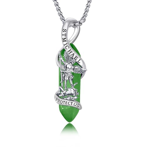YueYuan Religiöse Heiliger Michael/Heiliger Christophorus/Guadalupe Halskette 925 Sterling Silber Damen Herren Heiliger Schutzpatron Anhänger Amulett Schmuckgeschenk von YueYuan