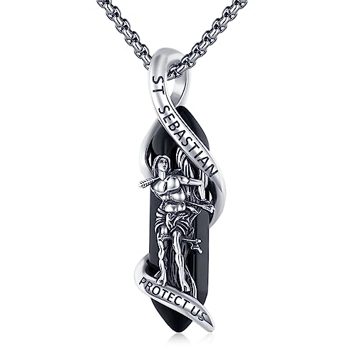 YueYuan Religiöse Heiliger Michael/Heiliger Christophorus/Guadalupe Halskette 925 Sterling Silber Damen Herren Heiliger Schutzpatron Anhänger Amulett Schmuckgeschenk von YueYuan