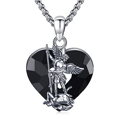 YueYuan Religiöse Heiliger Michael/Heiliger Christophorus/Guadalupe Halskette 925 Sterling Silber Damen Herren Heiliger Schutzpatron Anhänger Amulett Schmuckgeschenk von YueYuan