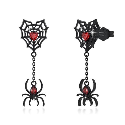 YueYuan Spinne Ohrringe 925 Sterling Silber Halloween Schmuck Spinne Tier Ohrringe Halloween Ohrringe für weibliche Freunde von YueYuan
