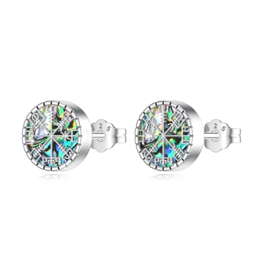 YueYuan Wikinger Ohrringe 925 Sterling Silber Abalone Shell Ohrringe Wikinger Ohrstecker Geschenk für Herren YueYuan Wikinger Ohrringe 925 Sterling Silber Abalone Shell Ohrringe Wikinger Ohrstecker Geschenk für Herren von YueYuan