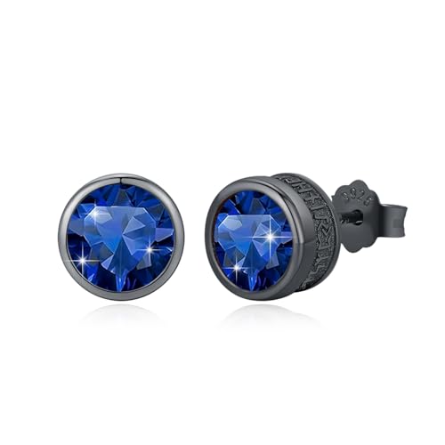 YueYuan Wikinger Ohrringe 925 Sterling Silber Nordischer Wikinger Schmuck Blaue Ohrstecker Wikinger Runen Ohrringe Weihnachts Geburtstag Jubiläum Schmuck Geschenke für Männer von YueYuan