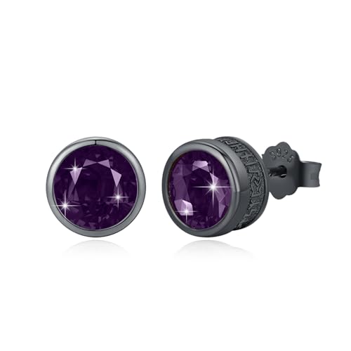 YueYuan Wikinger Ohrringe 925 Sterling Silber Nordischer Wikinger Schmuck Ohrringe Amethyst Ohrstecker Weihnachten Halloween Ostern Valentinstag Geburtstag Schmuck Geschenke für Herren Damen von YueYuan