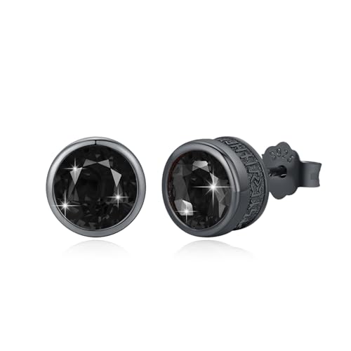 YueYuan Wikinger Ohrringe 925 Sterling Silber Nordischer Wikinger Schmuck Schwarze Ohrstecker Wikinge Rune Weihnachten Halloween Ostern Valentinstag Geburtstag Schmuck Geschenke für Herren Damen von YueYuan