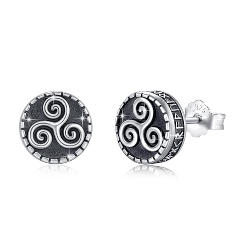 YueYuan Wikinger Ohrringe 925 Sterling Silber Wikinger Schmuck Ohrstecker Männer Wikinger Rune Ohrringe Männer Geschenk für Frauen von YueYuan