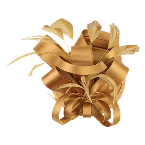 Damen Fascinators Blume Mesh Organza Bänder Federn Auf Einem Stirnband Blume Mit Perle Feder Fascinators Hut Hochzeit Cocktail Tea Party Hut Kopfbedeckung Für Damen Mädchen von YueYue