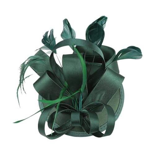 Damen Fascinators Blume Mesh Organza Bänder Federn Auf Einem Stirnband Blume Mit Perle Feder Fascinators Hut Hochzeit Cocktail Tea Party Hut Kopfbedeckung Für Damen Mädchen von YueYue