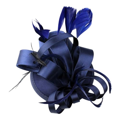 Damen Fascinators Blume Mesh Organza Bänder Federn Auf Einem Stirnband Blume Mit Perle Feder Fascinators Hut Hochzeit Cocktail Tea Party Hut Kopfbedeckung Für Damen Mädchen von YueYue