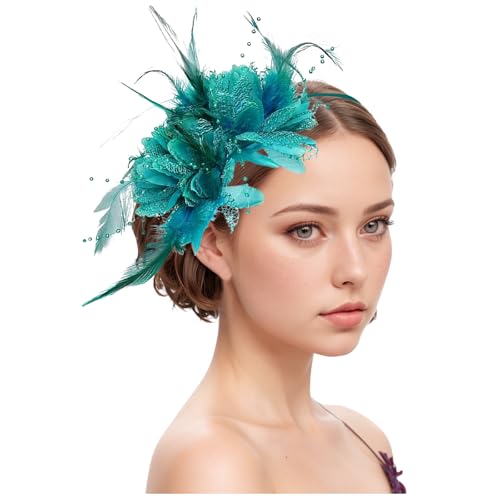 Damen Fascinators Blume Mit Perle Feder Fascinators Hut Bänder Federn Auf Einem Stirnband Blume Mesh Organza Hochzeit Cocktail Tea Party Hut Kopfbedeckung Für Damen Mädchen Damen Fascinators Blume Mit Perle Feder Fascinators Hut Bänder Federn Auf Einem Stirnband Blume Mesh Organza Hochzeit Cocktail Tea Party Hut Kopfbedeckung Für Damen Mädchen von YueYue