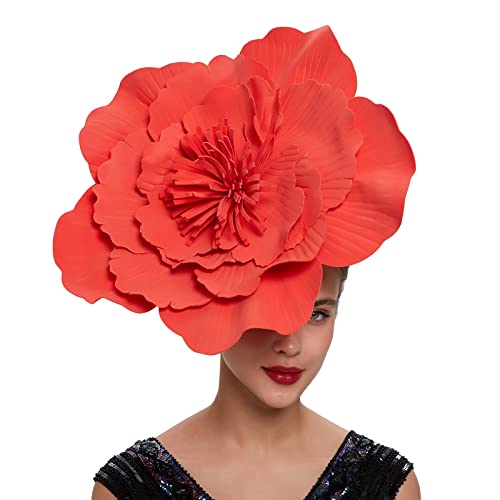 Damen Fascinators Hut 1920er Jahre Vintage Perlen Schleier Blume Mesh Organza Gittergewebe Stirnband Schwarz Hochzeit Cocktail Tea Party Hut Kopfbedeckung Für Damen Mädchen von YueYue