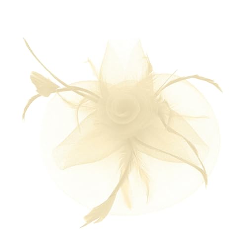 Damen Fascinators Hut Blume Mesh Organza 1920er Jahre Vintage Perlen Schleier Gittergewebe Stirnband Schwarz Hochzeit Cocktail Tea Party Hut Kopfbedeckung Für Damen Mädchen von YueYue