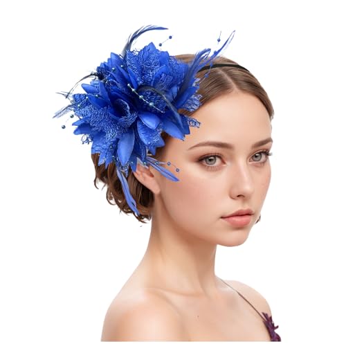Damen Fascinators Hut Blume Mesh Organza 1920er Jahre Vintage Perlen Schleier Gittergewebe Stirnband Schwarz Hochzeit Cocktail Tea Party Hut Kopfbedeckung Für Damen Mädchen von YueYue