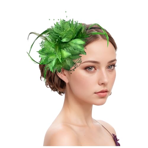 Damen Fascinators Hut Blume Mesh Organza 1920er Jahre Vintage Perlen Schleier Gittergewebe Stirnband Schwarz Hochzeit Cocktail Tea Party Hut Kopfbedeckung Für Damen Mädchen von YueYue