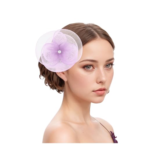 Damen Fascinators Hut Blume Mesh Organza 1920er Jahre Vintage Perlen Schleier Gittergewebe Stirnband Schwarz Hochzeit Cocktail Tea Party Hut Kopfbedeckung Für Damen Mädchen von YueYue
