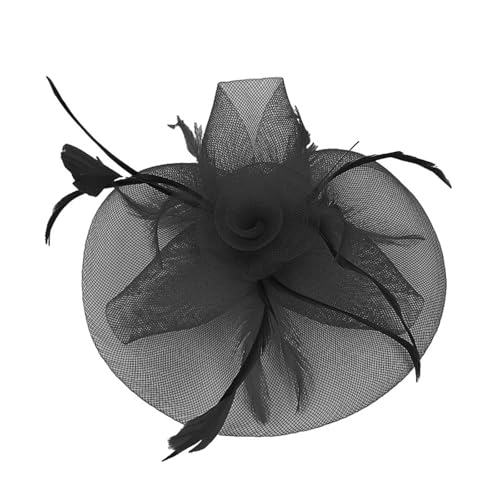 Damen Fascinators Hut Blume Mesh Organza 1920er Jahre Vintage Perlen Schleier Gittergewebe Stirnband Schwarz Hochzeit Cocktail Tea Party Hut Kopfbedeckung Für Damen Mädchen von YueYue