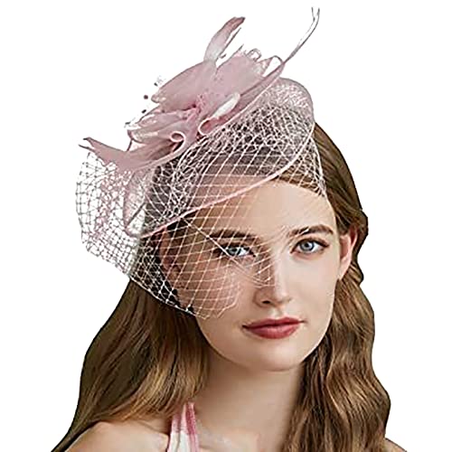 Damen Fascinators Hut Stirnband Und Einer Gegabelten Clip 1920er Jahre Vintage Perlen Schleier Gittergewebe Stirnband Schwarz Cocktail Party Tea Kopfbedeckung Damen Mädchen von YueYue
