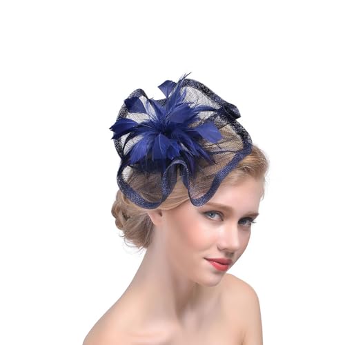 Damen Fascinators Stirnband Und Einer Gegabelten Clip 1920er Jahre Vintage Perlen Schleier Blume Mit Perle Feder Fascinators Hut Für Damen Mädchen Tea Party Hochzeit Kirche von YueYue