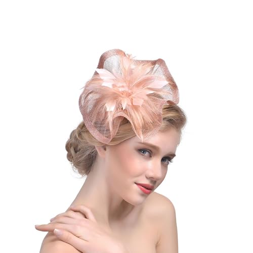 Damen Fascinators Stirnband Und Einer Gegabelten Clip 1920er Jahre Vintage Perlen Schleier Blume Mit Perle Feder Fascinators Hut Für Damen Mädchen Tea Party Hochzeit Kirche von YueYue