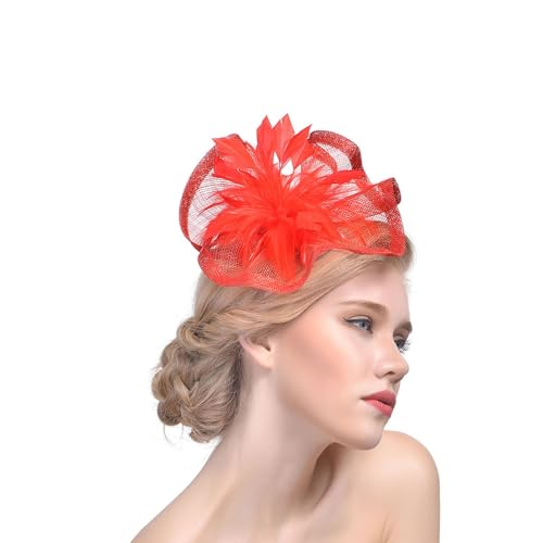Damen Fascinators Stirnband Und Einer Gegabelten Clip 1920er Jahre Vintage Perlen Schleier Blume Mit Perle Feder Fascinators Hut Für Damen Mädchen Tea Party Hochzeit Kirche von YueYue