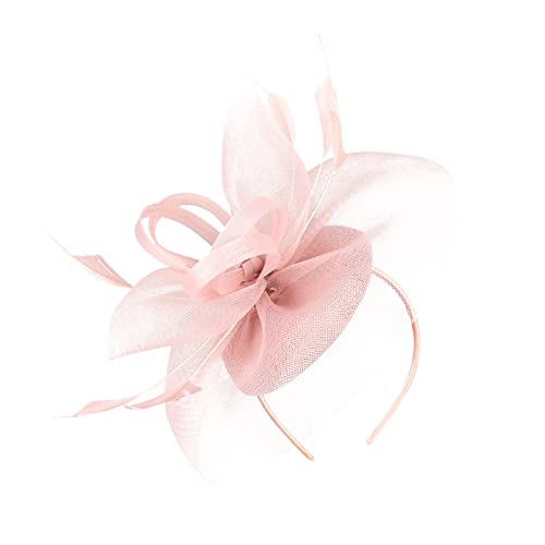 Fascinators Hut für Damen Blume Mesh Federn Tüll Bräute Kopfschmuck Haarschmuck mit Stirnband Und Clip für Cocktail Tea Party Hochzeit Kirche 20er Damen Bekleidungs Zubehör Haaraccessoires (One Size) von YueYue