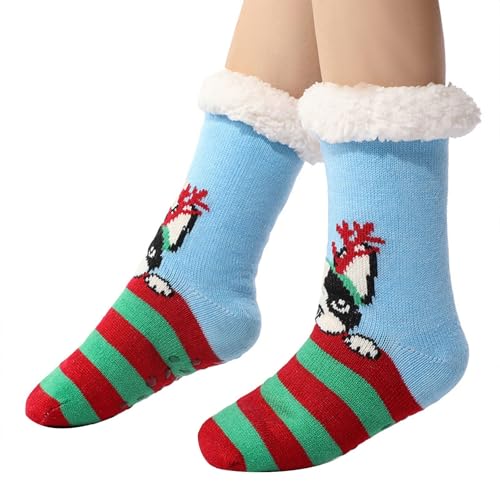 Kuschelsocken Damen 39-42 Wintersocken Haussocken Stoppersocken Thermosocken Flauschige Dicke Socken Damen Schlafsocken Gefütterte Rutschsocken Warme Bettsocken für Frauen (7-Sky Blue, One Size) von YueYue