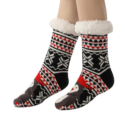 Kuschelsocken Damen 39-42 Wintersocken Haussocken Stoppersocken Thermosocken Flauschige Dicke Socken Damen Schlafsocken Gefütterte Rutschsocken Warme Bettsocken für Frauen Mädchen (8-Grey, One Size) von YueYue