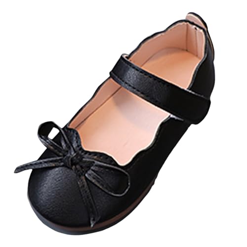Mädchen Ballerinas Schuhe Schleife Prinzessinnen Schuhe Atmungsaktive Flache Schulschuhe rutschfeste Tanzschuhe Weicher Elegant Festliche Kleidschuhe Abendschuhe High Sneaker (27.5 Little Child) von YueYue