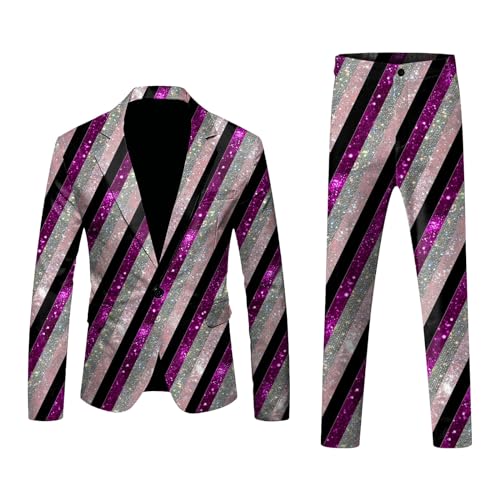 YueYue Anzug Herren 2 Teilig Disco Sets Sakko und Hose Herren Party Drucken Blazer Herren Weihnachten Glänzende Sakko Glitzer Jacket Anzugjacke Smoking Herren Jacke Fasching Sakko Karneval Kustüm YueYue Anzug Herren 2 Teilig Disco Sets Sakko und Hose Herren Party Drucken Blazer Herren Weihnachten Glänzende Sakko Glitzer Jacket Anzugjacke Smoking Herren Jacke Fasching Sakko Karneval Kustüm von YueYue