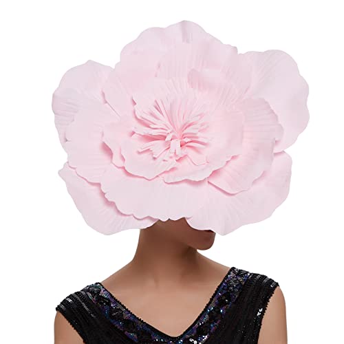 YueYue Damen Fascinators Hut Weiß Blume Mesh Feder Fascinator 1920er Jahre Vintage Perlen Schleier Bänder Federn Auf Einem Stirnband Cocktail Party Tea Kopfbedeckung Damen Mädchen von YueYue