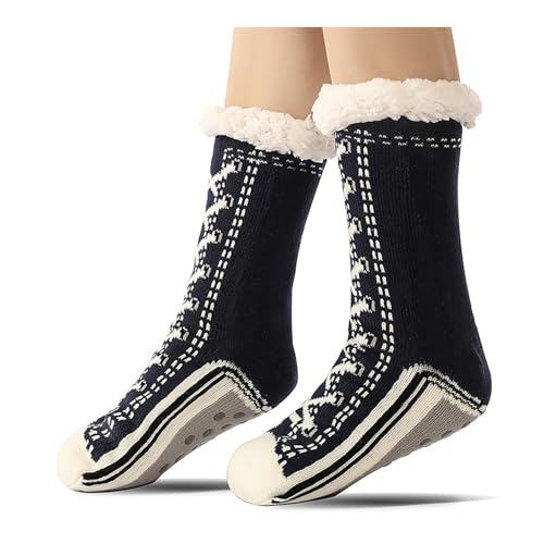 YueYue Kuschelsocken Damen 39-42 Wintersocken Haussocken Stoppersocken Thermosocken Flauschige Dicke Socken Damen Schlafsocken Gefütterte Rutschsocken Warme Bettsocken für Frauen Mädchen (One Size) von YueYue