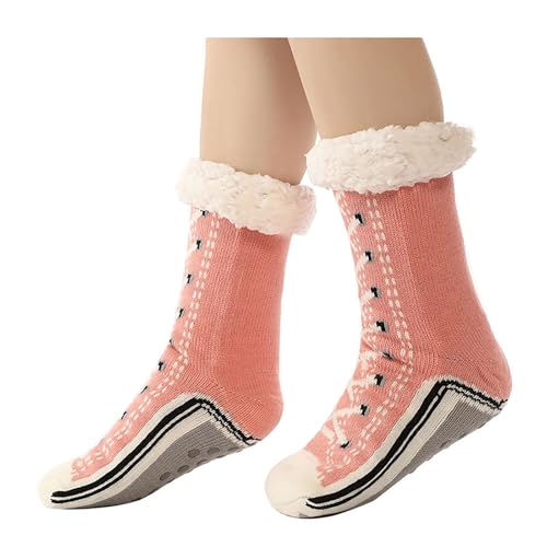 YueYue Kuschelsocken Damen 39-42 Wintersocken Haussocken Stoppersocken Thermosocken Flauschige Dicke Socken Damen Schlafsocken Gefütterte Rutschsocken Warme Bettsocken für Frauen Mädchen (One Size) von YueYue