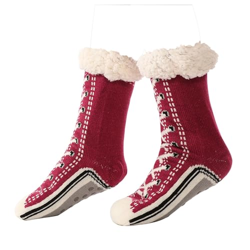 YueYue Kuschelsocken Damen 39-42 Wintersocken Haussocken Stoppersocken Thermosocken Flauschige Dicke Socken Damen Schlafsocken Gefütterte Rutschsocken Warme Bettsocken für Frauen Mädchen (One Size) von YueYue