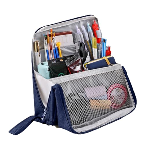 Yuecjian Große Make-up-Tasche mit Organizerfunktion, Steh Kosmetiktasche Reise Make Up Etui, wasserdichte Aufbewahrung Mit Fächern Für Toilettenartikel Und Schreibwaren von Yuecjian