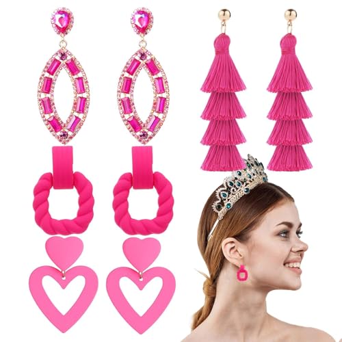 Yuecjian Herz Ohrringe - Auffällige Ohrringe Set | Hängender Rosa-Farbener Schmuck Für Frauen Mädchen Freundinnen Valentinstag Geschenk Yuecjian Herz Ohrringe - Auffällige Ohrringe Set | Hängender Rosa-Farbener Schmuck Für Frauen Mädchen Freundinnen Valentinstag Geschenk von Yuecjian