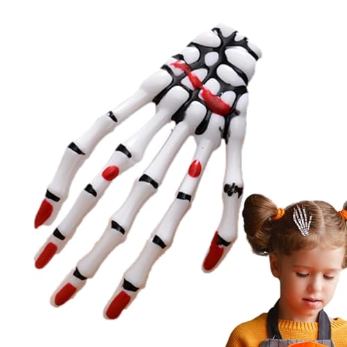 Yuecjian Horror-Haarspange,Totenkopf-Hand-Haarspange - Goth Haarschmuck - Augapfel-Halloween-Haarschmuck, modische Punkrock-Teufelskralle für Kinder und Erwachsene Frauen von Yuecjian