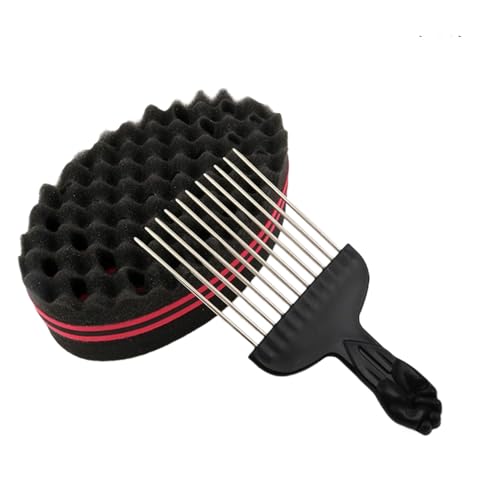 Yuecjian Schwammbürste,Twist Afro Spiralen Welliges Haar Pflege Tool - Volumen Styling Tool Für Dreadlocks Kinder Damen Herren Familie Freunde von Yuecjian