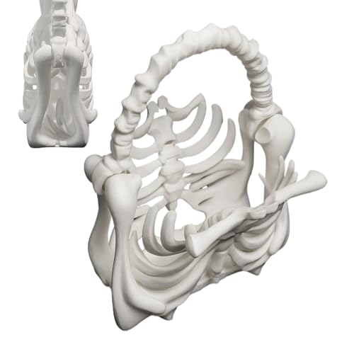 Yuecjian Totenkopf Tragetasche Rippenkäfig Form - Goth Tragetasche,Halloween Geldbörse Gothic Punk Rock Accessoire für Reisen Ausgehen Jugendliche Mädchen Party Schule Arbeit Geburtstag von Yuecjian