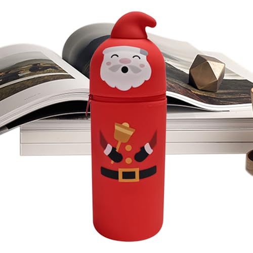 Yuemeuy Stehstiftmappe,Santa Schulmaterial Weihnachten Schreibwaren - Stylische Stiftetasche Ästhetische Federmäppchen - Für Schule Büro Studenten Kinder Jugendliche Geburtstag von Yuemeuy