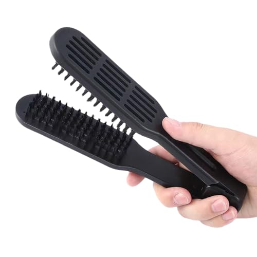 Yuemeuy Wildschweinborsten Haarbürste,Klemmbürste Mit Doppelseitigen Borsten | Glättender Entwirrer Volumenkamm Salonwerkzeug Für Jugendliche Und Frauen von Yuemeuy