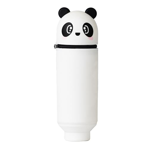 Yuepaikre Kawaii Federmäppchen 2 in 1, Federmäppchen aus Weichem Silikon, Reißverschluss Stiftetasche, Buntstifte, Klassenzimmer, Büro, Heimschulbedarf, Niedlicher Cartoon-Stifthalter (Panda) von Yuepaikre