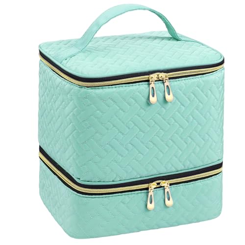 Doppelschichtige Nagellack Organizer, Multifunktionaler Tragbare Tragetasche für 30 Flaschen Nagellack & Nagellampe, Langlebig Maniküre Werkzeuge Tragetasche von Yugugomo