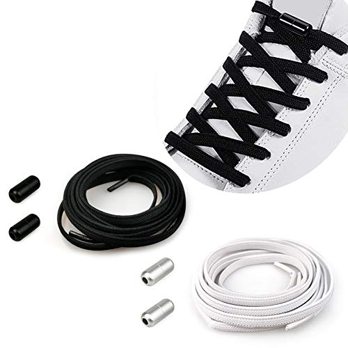 Elastische Schnürsenkel mit Metallkapsel Ohne Binden | Gummi Schuhbänder mit Schnellverschluss/Gummischnrsenkel Einstellbare mit Metallverschluss, No Tie Schnürsenkel Nie mehr Schuhe binden für Kinder von YuhooTech