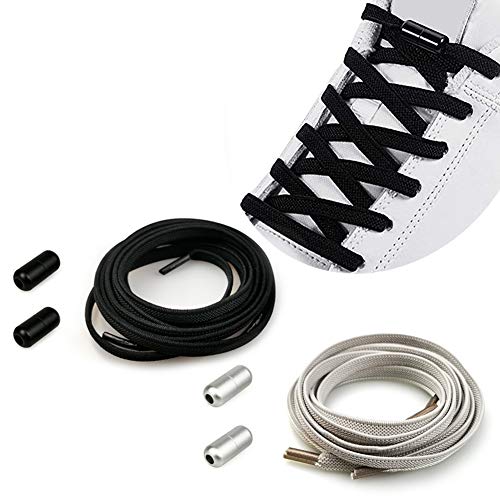 Elastische Schnürsenkel mit Metallkapsel Ohne Binden | Gummi Schuhbänder mit Schnellverschluss/Gummischnrsenkel Einstellbare mit Metallverschluss, No Tie Schnürsenkel Nie mehr Schuhe binden für Kinder von YuhooTech