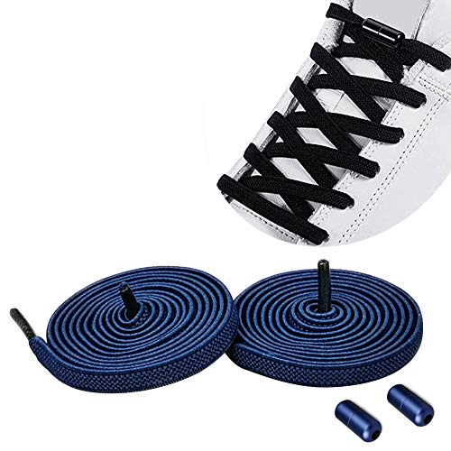 Elastische Schnürsenkel mit Metallkapsel Ohne Binden | Gummi Schuhbänder mit Schnellverschluss/Gummischnrsenkel Einstellbare mit Metallverschluss, No Tie Schnürsenkel Nie mehr Schuhe binden für Kinder von YuhooTech